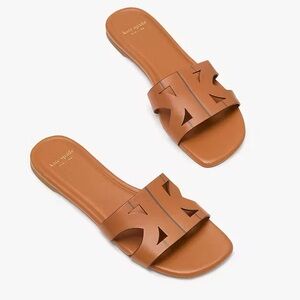 Kate Spade Duo Slide Flat Sandals Saddle 7.5